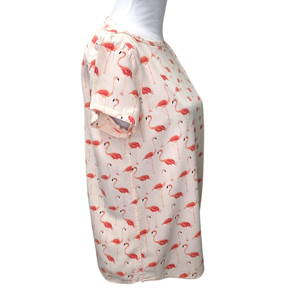 Kate Spade Flamingo Print Women's Top Boat Neck Women's Size 6